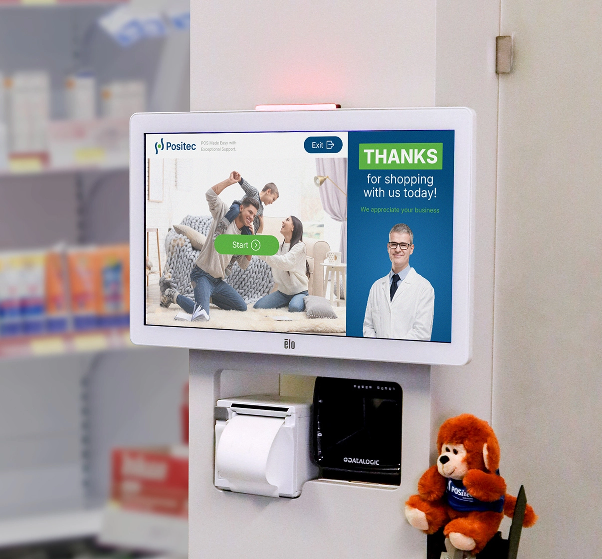 Future-ready self checkout kiosk by Positec.